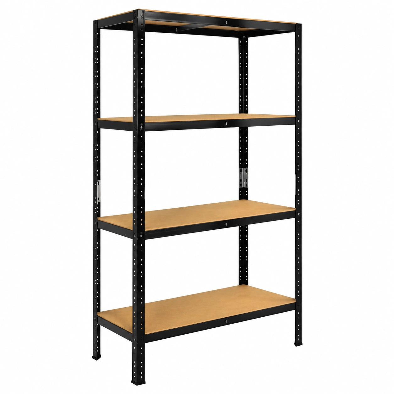Scaffale in Metallo Nero 200x45x30cm per Carichi Pesanti con 4 Ripiani