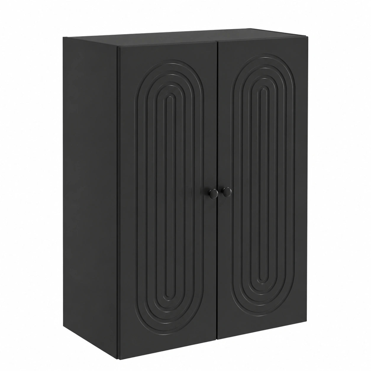 Mobile a Muro Nero in Legno con Ripiani, 66x34,5x90 cm, Spazio di Archiviazione per Casa e Ufficio