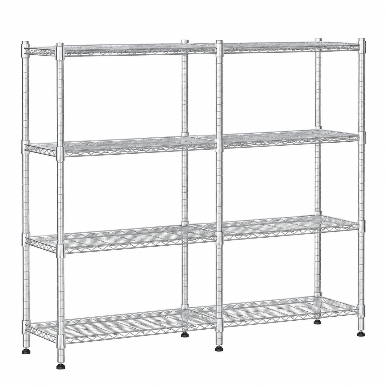 Scaffale in Metallo a 4 Livelli Regolabile Himimi per Garage e Dispensa, 180x45x152 cm, Argento