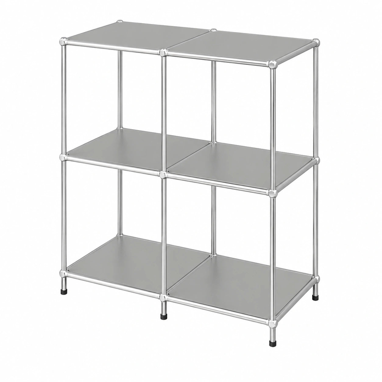 Scaffale modulare in metallo grigio cromato 80x80x40 cm per casa e ufficio