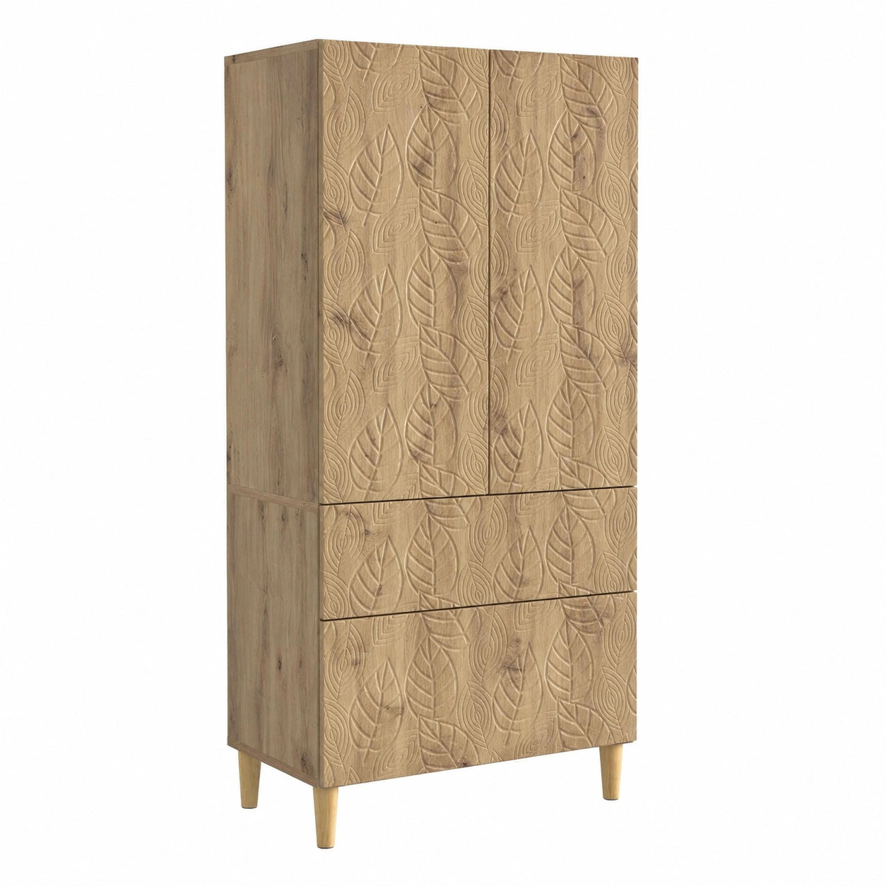 Coppia Armadi Artigianali in Rovere con Cassetti, 90x66x34,5cm, Versatili per Casa e Ufficio