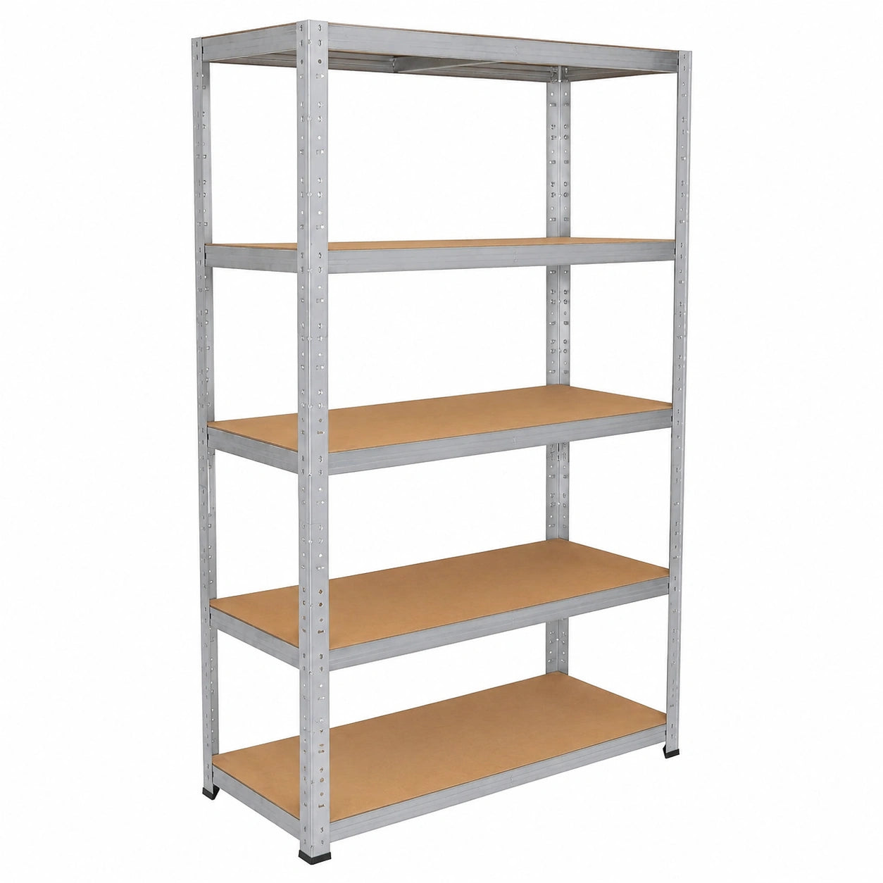 Scaffale in Metallo Zincato 200x90x30cm con 5 Ripiani, Capacità 175kg, Ideale per Garage e Officina