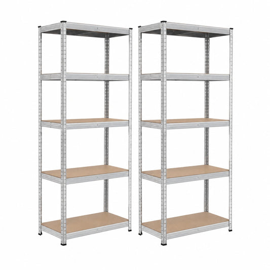 Scaffali Robusti in Metallo e MDF con 5 Ripiani Regolabili, Capacità Totale 875 kg