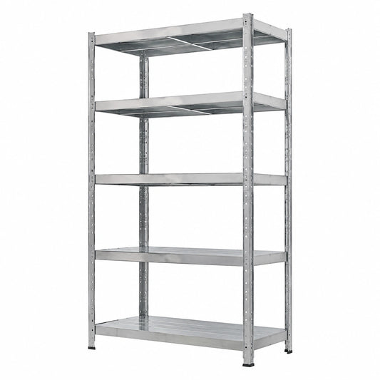 Scaffalatura in Acciaio Zincato Maciste - 5 Ripiani, Portata Fino a 1300 Kg, Dimensioni 120x60x195 cm