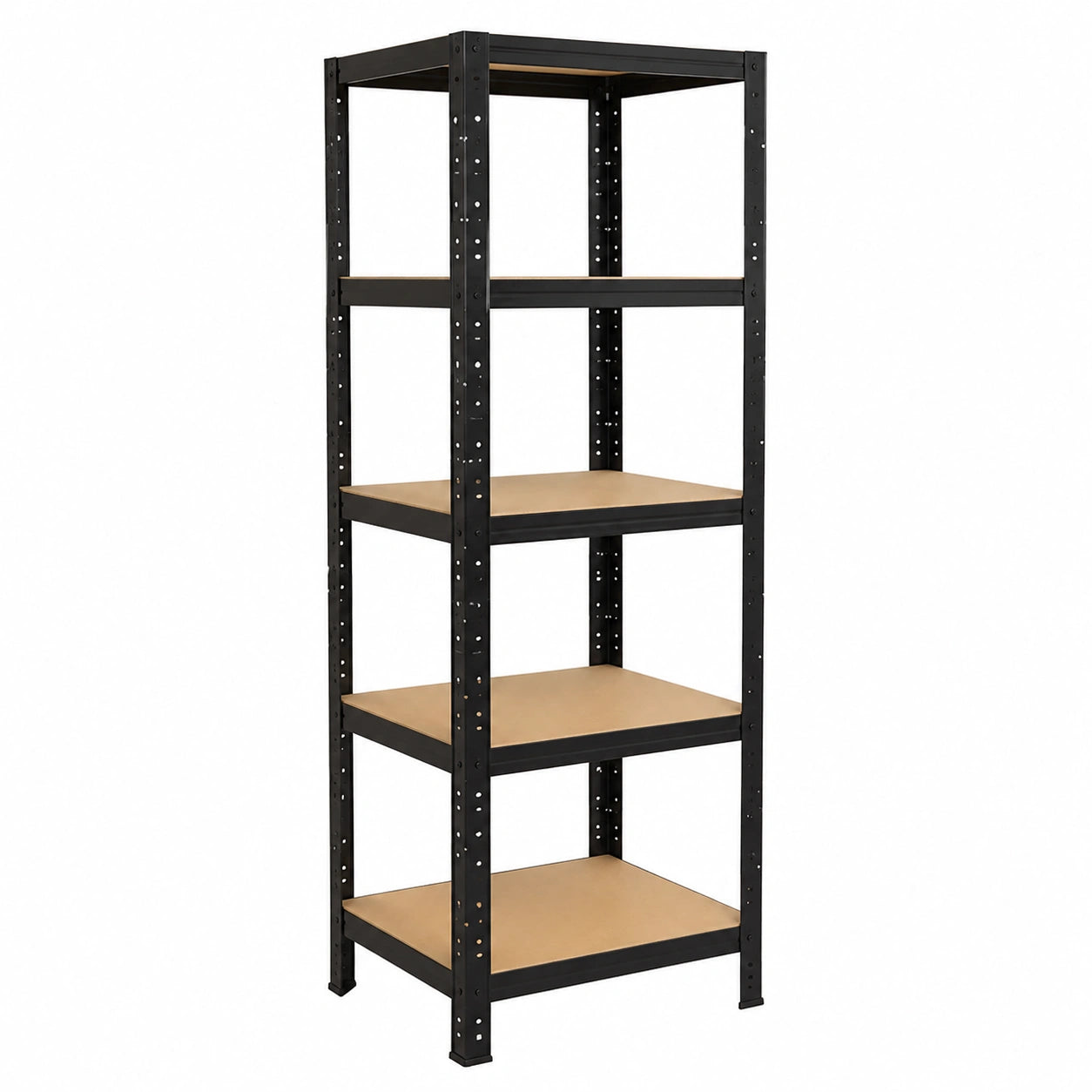 Scaffale in Metallo Nero 180x50x50cm, per Carichi Pesanti, 5 Ripiani, Capacità 175kg per Ripiano