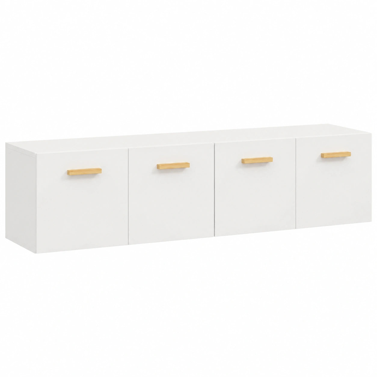 Coppia di Armadi Bianchi in Legno con Vano Portaoggetti, 80x35x36,5 cm, Montaggio a Parete Multifunzionale per Casa e Ufficio
