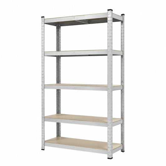 Scaffale Robusto casa pura, 200x120x60 cm, Zincato, Montaggio Senza Attrezzi