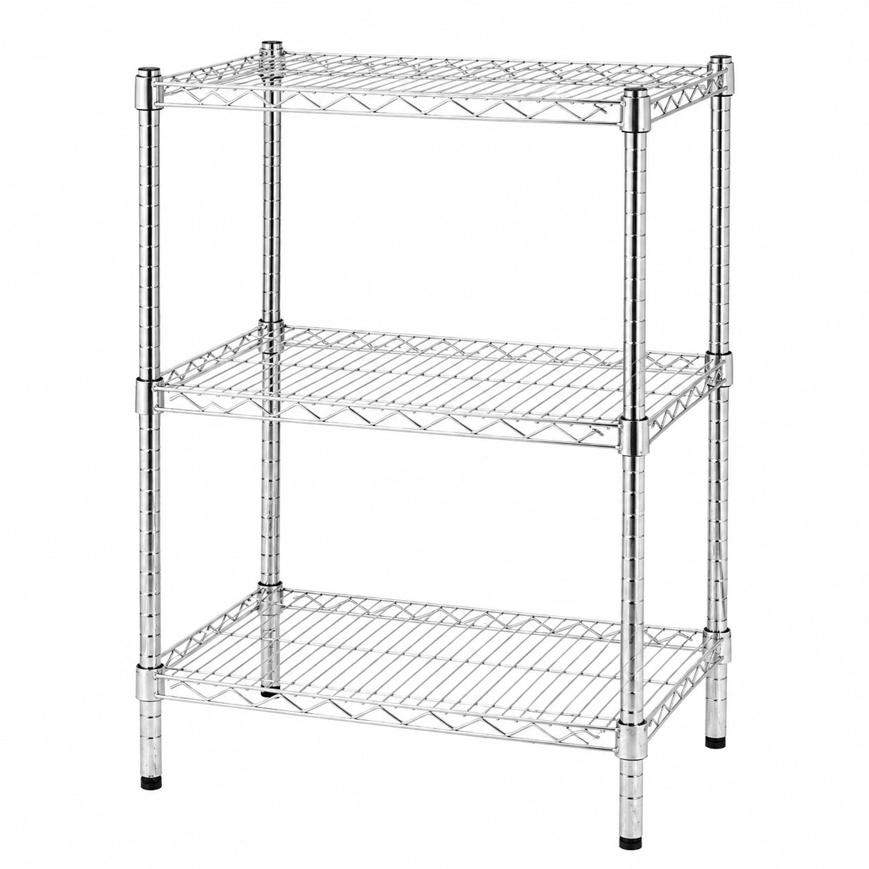 SpazioRack Scaffale a 3 Livelli in Metallo Cromato 60x45x90cm
