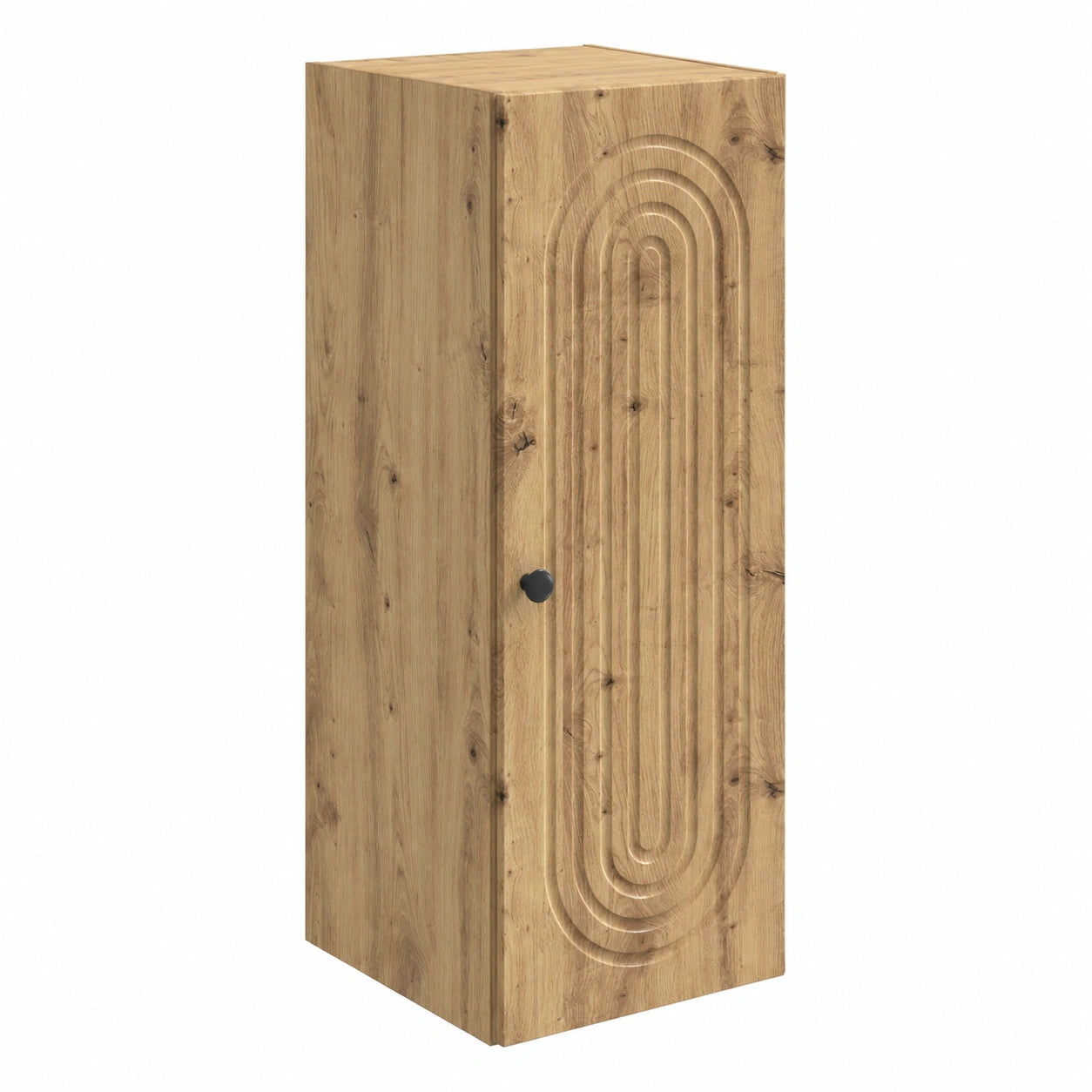 Armadio sospeso versatile in rovere, 33x34,5x90 cm, con maniglia in metallo, ideale per casa e ufficio