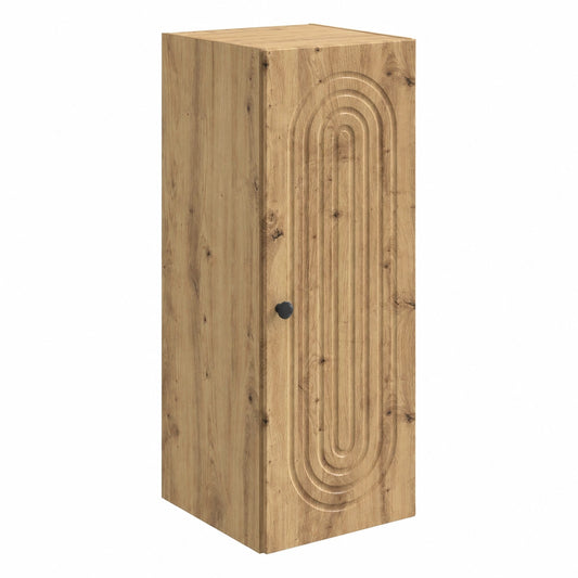 Armadio sospeso versatile in rovere, 33x34,5x90 cm, con maniglia in metallo, ideale per casa e ufficio
