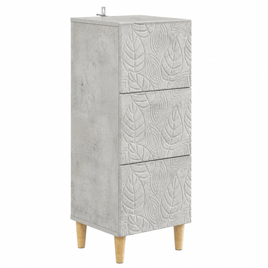 Cassettiera multiuso in legno grigio, 90x34,5x33 cm, per casa e ufficio