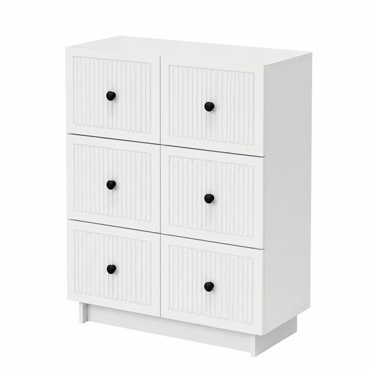 Cassettiera in legno bianco con 3 cassetti per ufficio e casa 66x34,5x90 cm