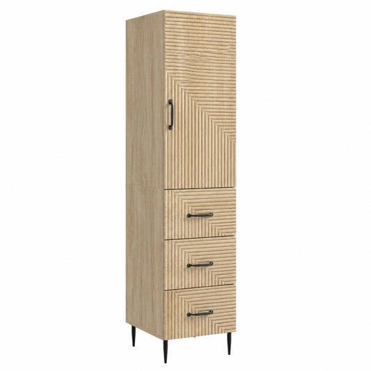 Coppia di Armadi Rovere Sonoma con Cassetto e Ripiani, 90x34,5x33 cm, Ideali per Ufficio e Casa