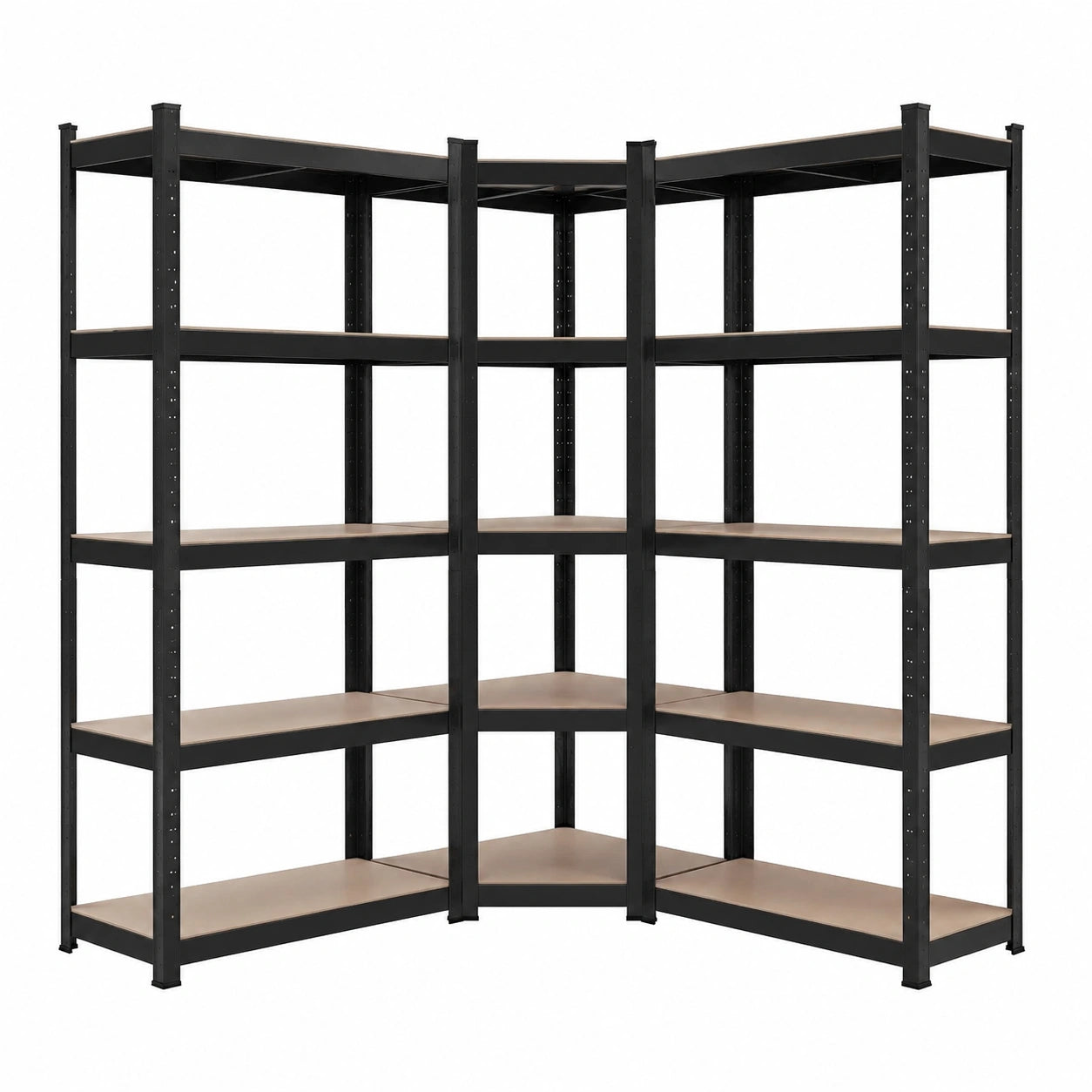 Scaffali Angolari Robusti AREBOS con Sistema a Innesto, Capacità Fino a 875 kg, Metallo Nero, Set di 3