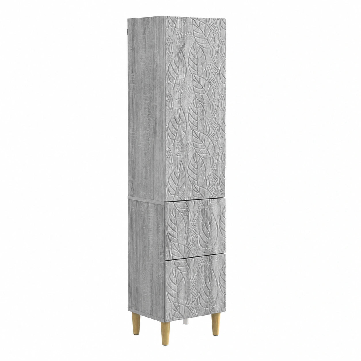 Coppia di Armadi in Legno Sonoma Grigio con Cassetto e Scaffale, 33x34,5x90 cm, Versatili per Casa e Ufficio