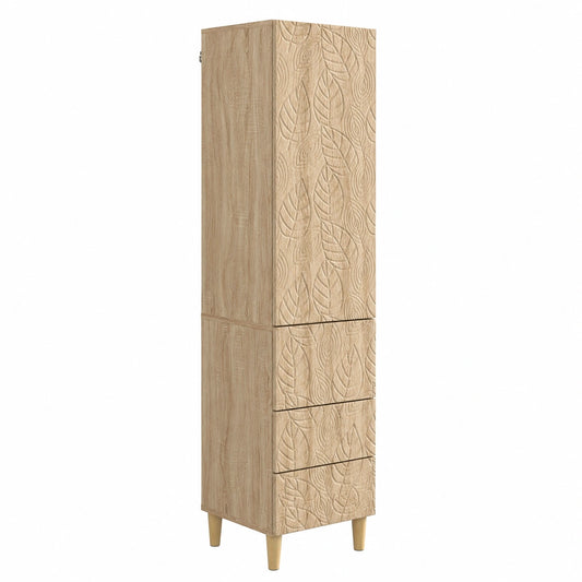 Coppia di armadi in rovere Sonoma con cassetto e scaffali, 33x34,5x90 cm, ideali per ufficio, casa e garage