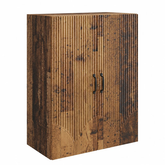 Armadio sospeso in legno 2 ante 66x34,5x90 cm, versatile con maniglie metalliche per casa e ufficio